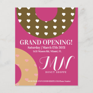 Prospectus 11,4 Cm X 14,2 Cm Grand ouverture Boutique de Donut
