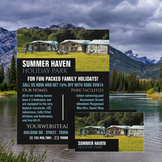 Prospectus 11,4 Cm X 14,2 Cm Grandes Tentes, Parc de Vacances Publicité (Créateur téléchargé)
