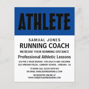 Prospectus 11,4 Cm X 14,2 Cm Gras moderne, enseigne de leçons d'athlétisme