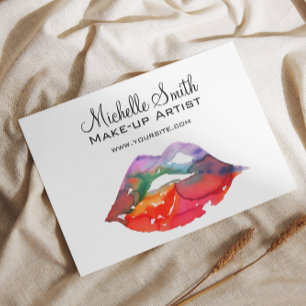 Prospectus 11,4 Cm X 14,2 Cm Gras Rainbow Lips Aquarelle Dessin maquillage beau