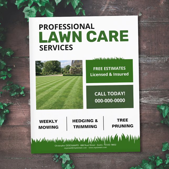 Prospectus 11,4 Cm X 14,2 Cm Green Tiles - Lawn Care Services (Green Tiles - Lawn Care Services Flyer)