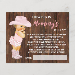 Prospectus 11,4 Cm X 14,2 Cm Gros est maman's Belly Cowgirl Shower Game Card
