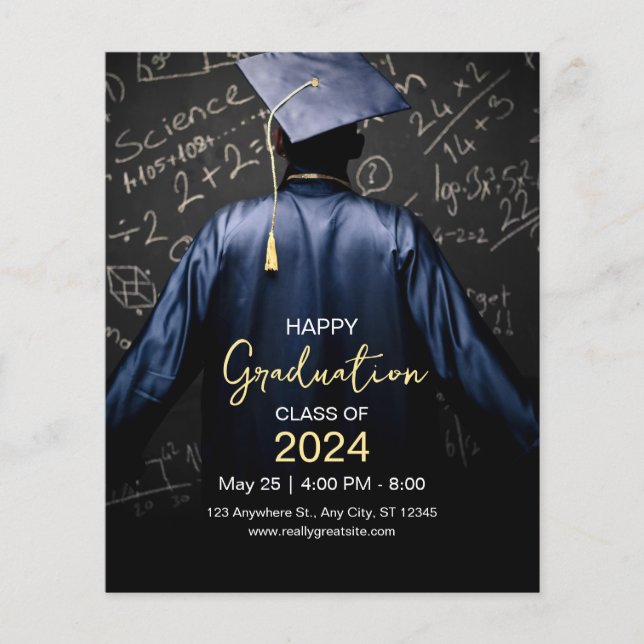 Prospectus 11,4 Cm X 14,2 Cm Happy Graduation Invitation, Classe De 2024 (Devant)