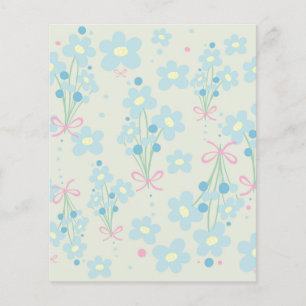 Prospectus 11,4 Cm X 14,2 Cm Harmonie bleu et rose doux