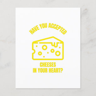 Prospectus 11,4 Cm X 14,2 Cm Have you accepted cheeses Jesus funny cheese pun j