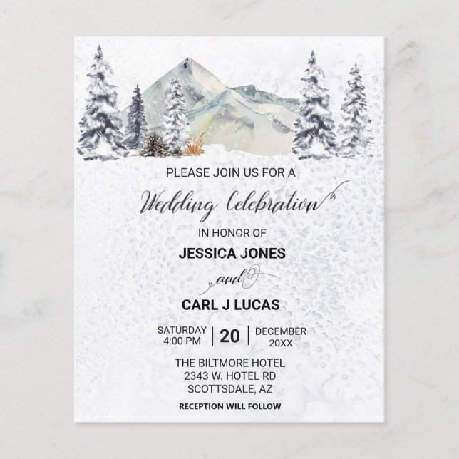 Prospectus 11,4 Cm X 14,2 Cm Hiver Noël Paysage de neige Budget (Devant)