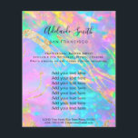 Prospectus 11,4 Cm X 14,2 Cm holographe FAUX en pierre de feu Circulaire<br><div class="desc">salon de beauté professionnel maquillage artiste flyer</div>