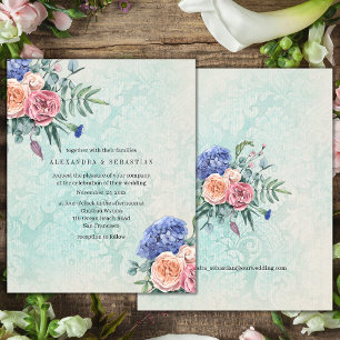 Prospectus 11,4 Cm X 14,2 Cm Hydrangées rustiques budgétaires sur Mariage vert