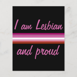 Prospectus 11,4 Cm X 14,2 Cm I au Leasbian et Proud Lesbian Flag on Black