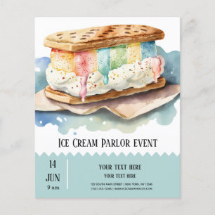 Prospectus 11,4 Cm X 14,2 Cm Ice cream parlor flyer