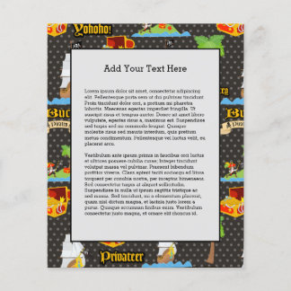 Prospectus 11,4 Cm X 14,2 Cm Île au trésor Palmier Drapeau de pirate Raid