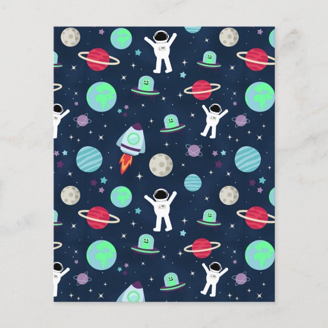 Prospectus 11,4 Cm X 14,2 Cm illustration de motif spatial (Devant)
