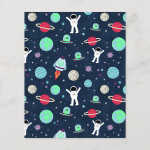 Prospectus 11,4 Cm X 14,2 Cm illustration de motif spatial