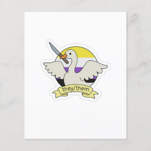 Prospectus 11,4 Cm X 14,2 Cm Ils Goose Non binaire LGBT Pride Mois