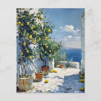 Prospectus 11,4 Cm X 14,2 Cm Impressionnisme méditerranéen avec des citrons