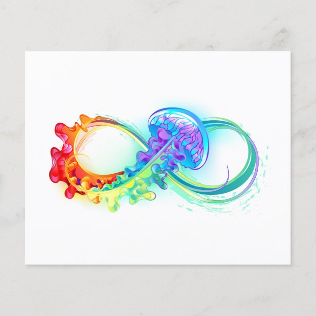 Prospectus 11,4 Cm X 14,2 Cm Infinity avec Rainbow Jellyfish (Devant)