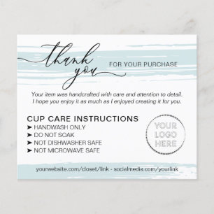 Prospectus 11,4 Cm X 14,2 Cm Instructions d'entretien de la tasse tumbler pour