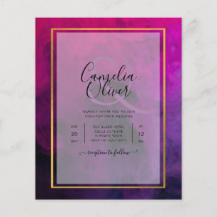 Prospectus 11,4 Cm X 14,2 Cm Intense Magenta Plum Purple Encre Mariage INVITE