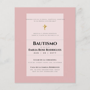 Prospectus 11,4 Cm X 14,2 Cm Invitaciones de Bautismo Español Católico Moderno
