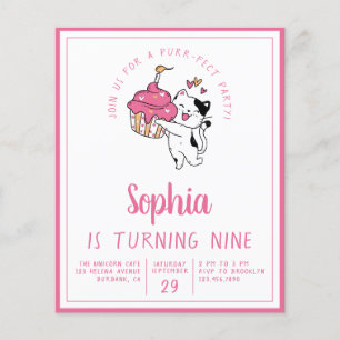 Prospectus 11,4 Cm X 14,2 Cm Invitation à la fête d'anniversaire de Cat Kid