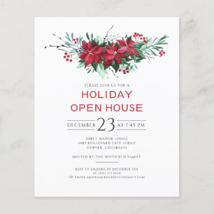 Prospectus 11,4 Cm X 14,2 Cm Invitation à la maison ouverte pour les fêtes de N