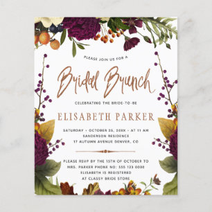 Prospectus 11,4 Cm X 14,2 Cm Invitation à un brunch de mariage automnal à petit