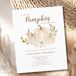 Prospectus 11,4 Cm X 14,2 Cm Invitation à une baby shower Budget A Little Pumpk