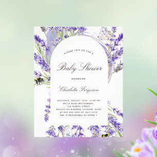 Prospectus 11,4 Cm X 14,2 Cm Invitation au budget du baby shower floral de lava