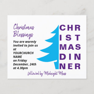 Prospectus 11,4 Cm X 14,2 Cm Invitation au dîner de Noël de la Simple Church