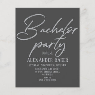 Prospectus 11,4 Cm X 14,2 Cm Invitation classique au Bachelor Party. Flyer