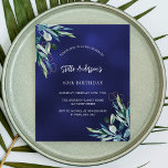 Prospectus 11,4 Cm X 14,2 Cm Invitation d'anniversaire budget bleu marine<br><div class="desc">Veuillez noter que cette invitation est sur papier de prospectus et très mince. Les enveloppes ne sont pas incluses. Pour des invitations plus épaisses (même conception), veuillez visiter notre magasin. Arrière - plan bleu marine, décoré de verdure. La couleur bleue est inégale. Personnalisez et ajoutez votre nom et les détails...</div>