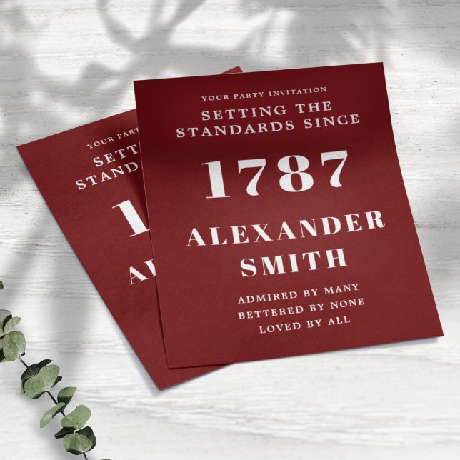 Prospectus 11,4 Cm X 14,2 Cm Invitation d'anniversaire du budget Rouge Blanc (Créateur téléchargé)