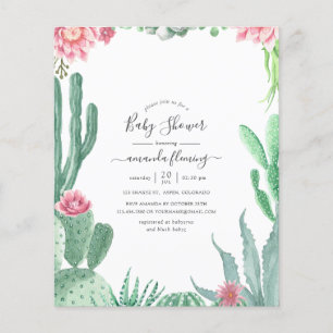 Prospectus 11,4 Cm X 14,2 Cm Invitation de baby shower au papier aquarelle et s