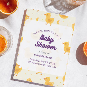 Prospectus 11,4 Cm X 14,2 Cm Invitation de Baby shower de la fête du canard joy