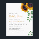 Prospectus 11,4 Cm X 14,2 Cm Invitation de baby shower pas chère eucalyptus tou<br><div class="desc">Élégante aquarelle rustique avec feuilles d'eucalyptus et tournesols pour invitation ou flyer de shower de mariage moderne, abordable et économique avec une typographie script chic en faux or. LIRE CECI AVANT D'EFFECTUER VOTRE ACHAT ! Il s'agit d'une carte économique imprimée sur un FLYER. Veuillez noter que LE PAPIER ÉCONOMIQUE EST...</div>