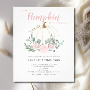 Prospectus 11,4 Cm X 14,2 Cm Invitation de Baby Shower pour petite fille citrou