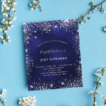 Prospectus 11,4 Cm X 14,2 Cm Invitation de budget bleu marine argent pour anniv<br><div class="desc">Veuillez noter que cette invitation est sur papier flyer et très mince. Les enveloppes ne sont pas incluses. Pour des invitations plus épaisses (même design), veuillez visiter notre magasin. Une invitation moderne, élégante et glamour pour une fête d'anniversaire de 21 ans (ou tout âge). Un fond bleu marine, décoré de...</div>