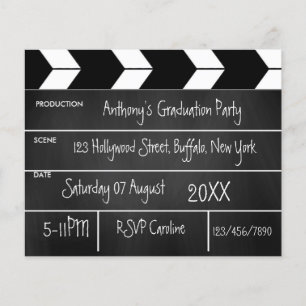 Prospectus 11,4 Cm X 14,2 Cm Invitation de carton de fin d'études de film Holly