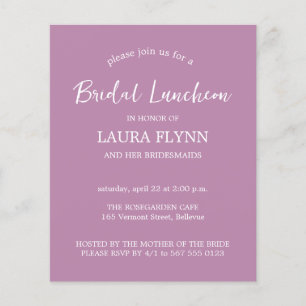 Prospectus 11,4 Cm X 14,2 Cm Invitation de déjeuner nuptiale simple à budget de