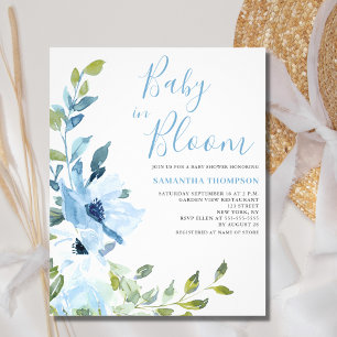 Prospectus 11,4 Cm X 14,2 Cm Invitation de douche bébé Budget Baby In Bloom fle