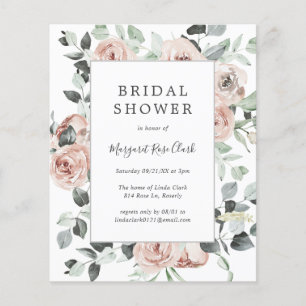 Prospectus 11,4 Cm X 14,2 Cm Invitation de douche nuptiale à budget floral Dust
