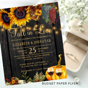 Prospectus 11,4 Cm X 14,2 Cm Invitation de fête de fiançailles rustique à petit