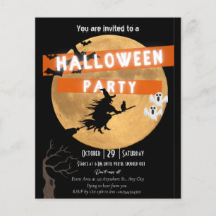 Prospectus 11,4 Cm X 14,2 Cm Invitation de fête d'Halloween budgétaire