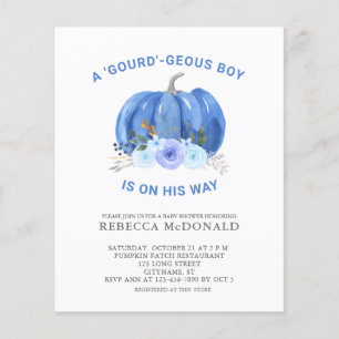 Prospectus 11,4 Cm X 14,2 Cm Invitation de fête prénatale pour bébé garçon à th