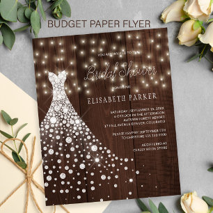 Prospectus 11,4 Cm X 14,2 Cm Invitation de flyer de douche de mariée en bois ru