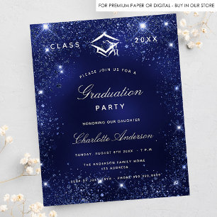 Prospectus 11,4 Cm X 14,2 Cm Invitation de la fête de graduation marine bleu bu