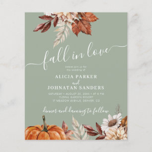 Prospectus 11,4 Cm X 14,2 Cm Invitation de mariage à petit budget automne rusti