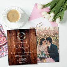 Invitation de mariage aquarelle rustique et économ