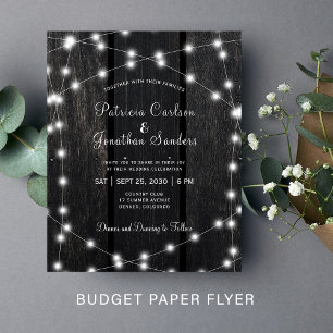 Prospectus 11,4 Cm X 14,2 Cm Invitation de mariage budget luminaires en bois de