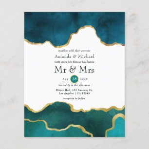 Prospectus 11,4 Cm X 14,2 Cm Invitation de mariage en pierre d'agate géode sarc